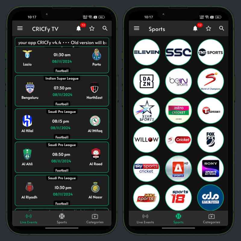 Cricfy TV Vs Jio TV Comparison